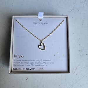Sterling Silver With 14k Gold Plated Heart Pendant Necklace - Inspired By You
